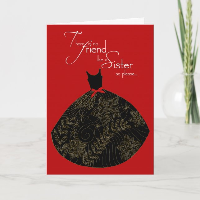 Convite sister, be my bridesmaid (Frente)