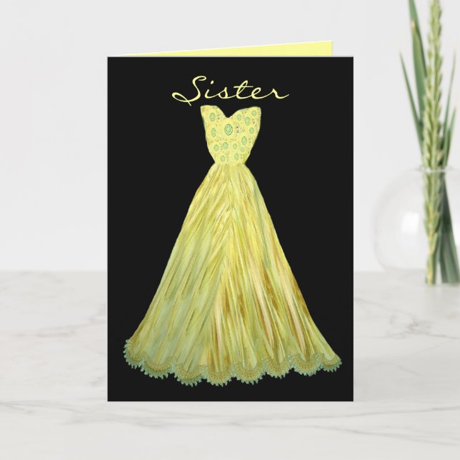 Convite SISTER Be My  Bridesmaid YELLOW FLAME Dress (Frente)
