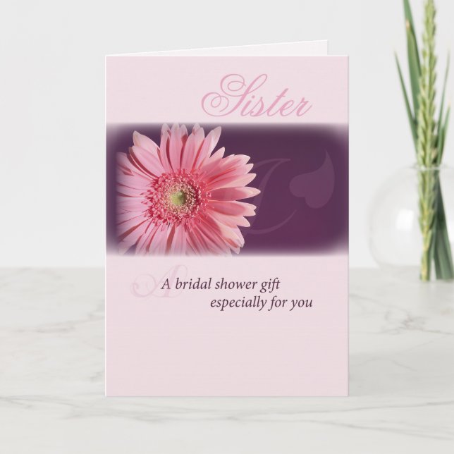 Convite Sister, Bridal Shower Pink Daisy (Frente)