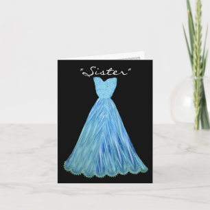 Convite SISTER-IN-LAW Bridesmaid TURQUOISE BLUE Dress V01