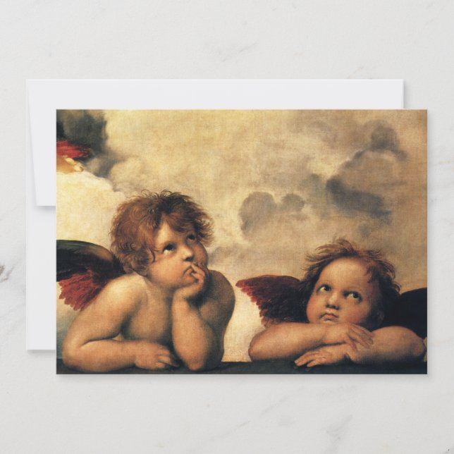 Convite Sistine Madonna Angels por Raphael Wedding (Frente)