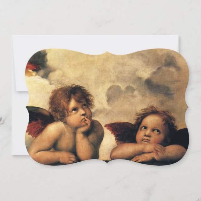 Convite Sistine Madonna Angels por Raphael Wedding (Frente)