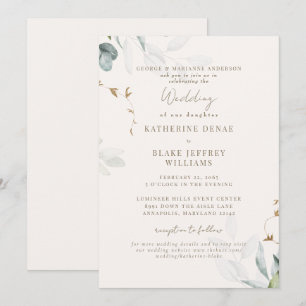 Convite Site Botânico de Champanhe Leve Casamento II