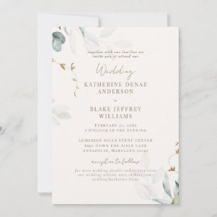 Convite Site de casamento botânico de champanhe leve III