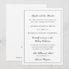 Convite Site de Casamento com Código QR Clássico e Elegant