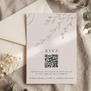 Convite Site de Casamento com Código QR para RSVP Floral N