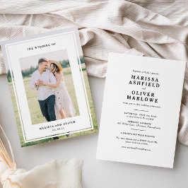 Convite Site de Casamento com Foto em Moldura de Duas Face