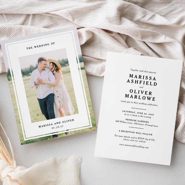 Convite Site de Casamento com Foto em Moldura de Duas Face (Criador carregado)