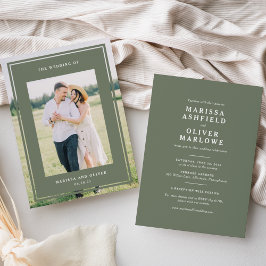 Convite Site de casamento com foto emoldurada dos dois lad