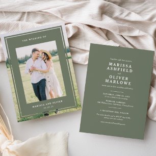 Convite Site de casamento com foto emoldurada dos dois lad