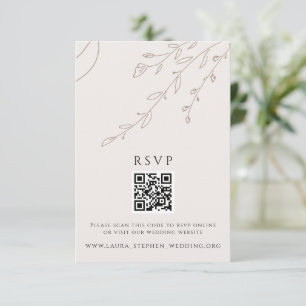 Convite Site de Casamento de Código QR de RSVP Online Neut