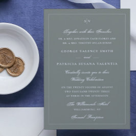 Convite Site de Casamento Elegante Monograma, com estrutur