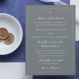 Convite Site de Casamento Elegante Monograma, com estrutur