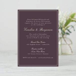 Convite Site de Casamento Formal Clássico com Borda em Scr