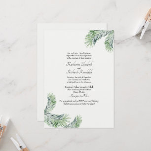 Convite Site de Casamento Mint Tropical Palm One Venue
