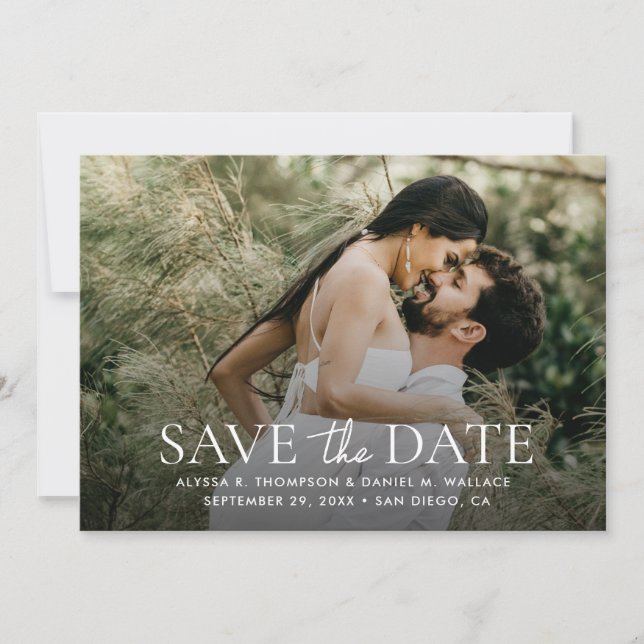 Convite Site de Casamento Moderno com Código QR e 1 Foto (Frente)