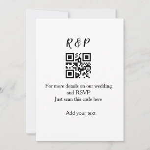 Convite Site de casamento rsvp q r código adicionar nome t