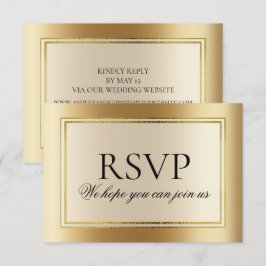 Convite Site de RSVP de casamento elegante em ouro