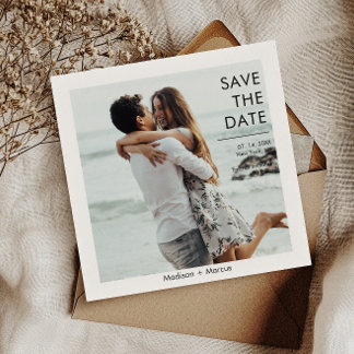 Convite Site do Código QR de Foto Moderno Salvar a Data