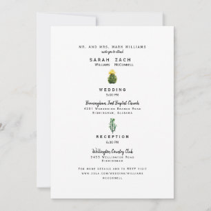 Convite Site Simples de Cactus para Casamento dos Pais