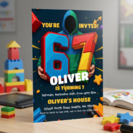 Convite Six Seven Birthday Invitation 