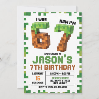 Convite Six Seven Game Birthday Invitation. game Invite
