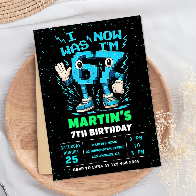Convite Six Seven Meme 6 7 Birthday Invitation (Criador carregado)