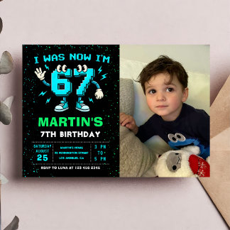 Convite Six Seven Meme 6 7 Birthday Photo Invitation