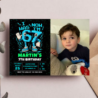 Convite Six Seven Meme 6 7 Birthday Photo Invitation