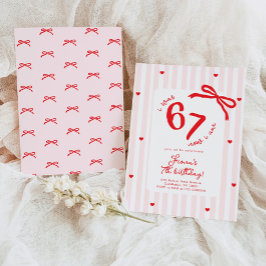 Convite Six Seven Meme 7th Kids Birthday Handdrawn bow