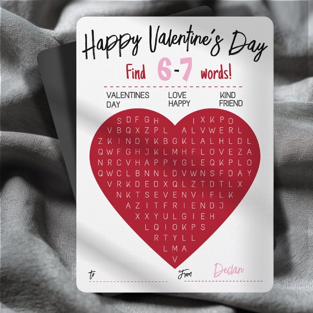 Convite Six Seven Valentine Word Search Heart Exchange (Criador carregado)
