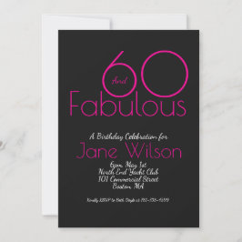 Convite  Sixty And Fabulous Birthday Invitation Chic Pink 