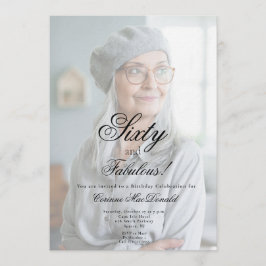 Convite Sixty and Fabulous Photo 60th Birthday Party