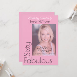 Convite  Sixty & Fabulous Invitation Pink Photo