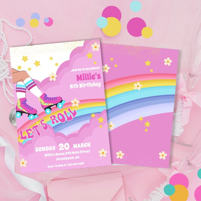 Convite Skate do cilindro Festa de aniversário retrógrada  (Criador carregado)
