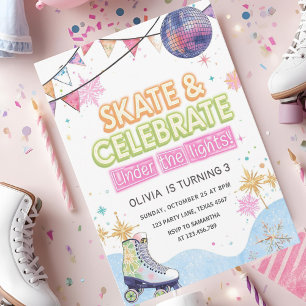 Convite Skate e celebrar sob o Aniversário de criança das 