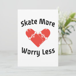 Convite Skate Mais Preocupado Menos - Patinação Engraçada