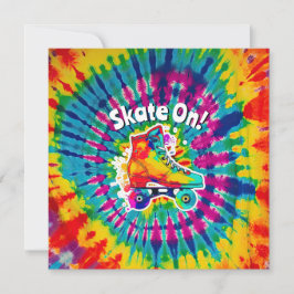Convite Skate No Roller Rink Tie Dye Hippie