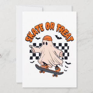 Convite Skate ou Tratar o Dia das Bruxas do Fantasma