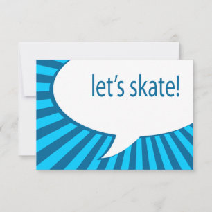 Convite skate vamos! bolha de fala de desenho