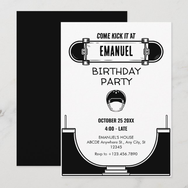 CONVITE SKATEBOARD (Frente/Verso)