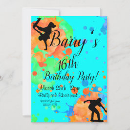 Convite Skateboard Birthday