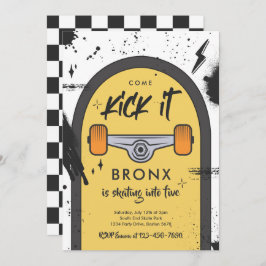Convite Skateboard Vem Kick It Urban Sport Festa de aniver