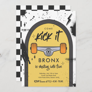 Convite Skateboard Vem Kick It Urban Sport Festa de aniver