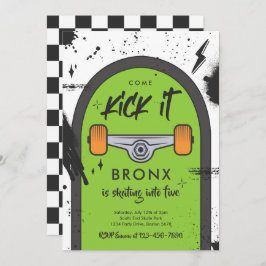 Convite Skateboard Vem Kick It Urban Sport Festa de aniver