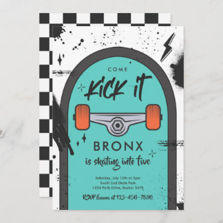 Convite Skateboard Vem Kick It Urban Sport Festa de aniver