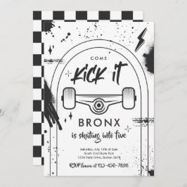 Convite Skateboard Vem Kick It Urban Sport Festa de aniver