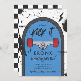 Convite Skateboard Vem Kick It Urban Sport Festa de aniver