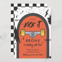 Convite Skateboard Vem Kick It Urban Sport Festa de aniver