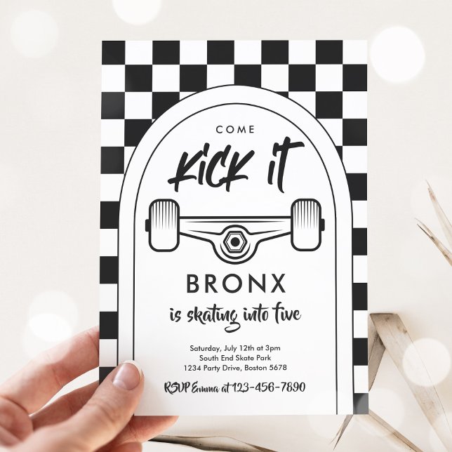 Convite Skateboard Vem Kick It Urban Sport Festa de aniver (Criador carregado)